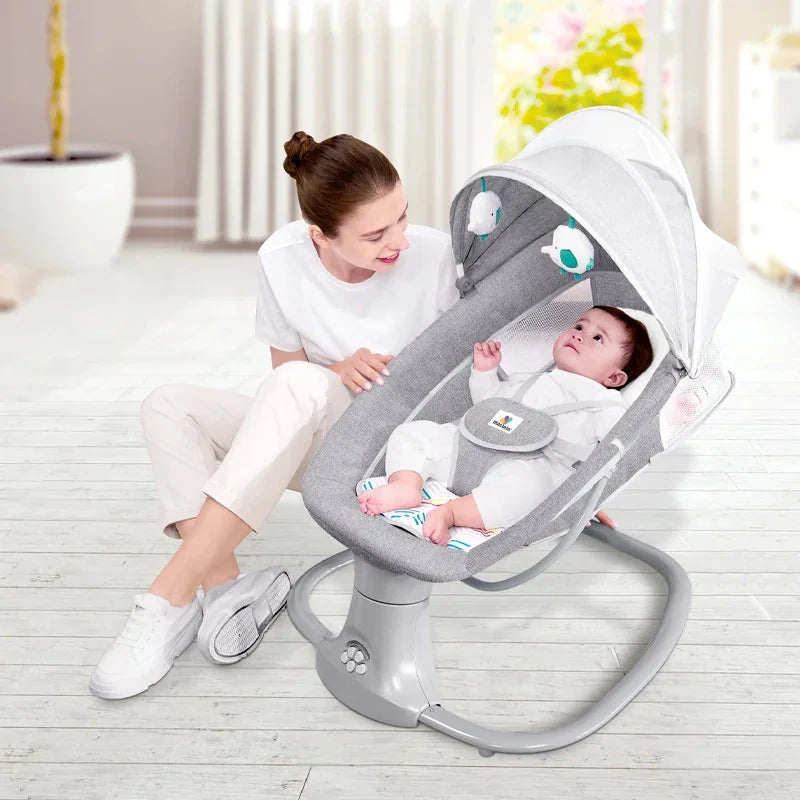 Cadeira de Balanço Elétrico Para Bebes Conforto Blue Cadeira de Balanço Ninace