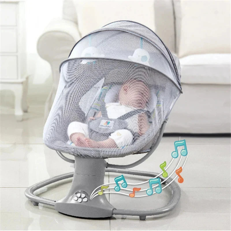 Cadeira de Balanço Elétrico Para Bebes Conforto Blue Cadeira de Balanço Ninace