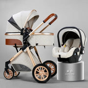 Carrinho de Bebê 3 em 1 Smart Mommy Acessórios bebe Ninace Creme com bebê conforto 