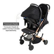 Carrinho de Bebê Burigotto Zap Preto e Cobre - Compacto Carrinho de Bebê Burigotto Zap Preto e Cobre - Compacto Ninace 