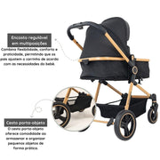 Carrinho de Bebê Moisés Galzerano Ivy | 3 em 1 | Assento Reversível Carrinho de Bebê Moisés Galzerano Ivy | 3 em 1 | Assento Reversível Ninace 