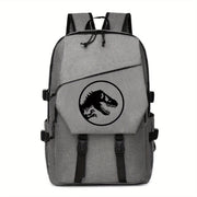 Mochila Escolar com Estampa de Dinossauro em Poliéster Mochila Escolar com Estampa de Dinossauro em Poliéster Ninace Cinza Estilo 1 