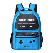 Mochila Escolar com Tema Game Over em Poliéster Mochila Escolar com Tema Game Over em Poliéster Ninace Azul 