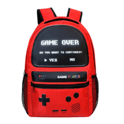 Mochila Escolar com Tema Game Over em Poliéster Mochila Escolar com Tema Game Over em Poliéster Ninace Vermelha 