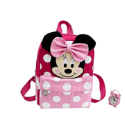 Mochila Escolar do Mickey & Minnie de Bolinhas Mochila Escolar do Mickey & Minnie de Bolinhas Ninace Vermelha/Rosa 