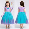 Vestido Infantil Princesa Ariel Bordado de Flores Vestido Infantil Princesa Ariel Bordado de Flores Ninace 