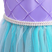 Vestido Infantil Princesa Ariel Bordado de Flores Vestido Infantil Princesa Ariel Bordado de Flores Ninace 