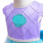 Vestido Infantil Princesa Ariel Bordado de Flores Vestido Infantil Princesa Ariel Bordado de Flores Ninace 